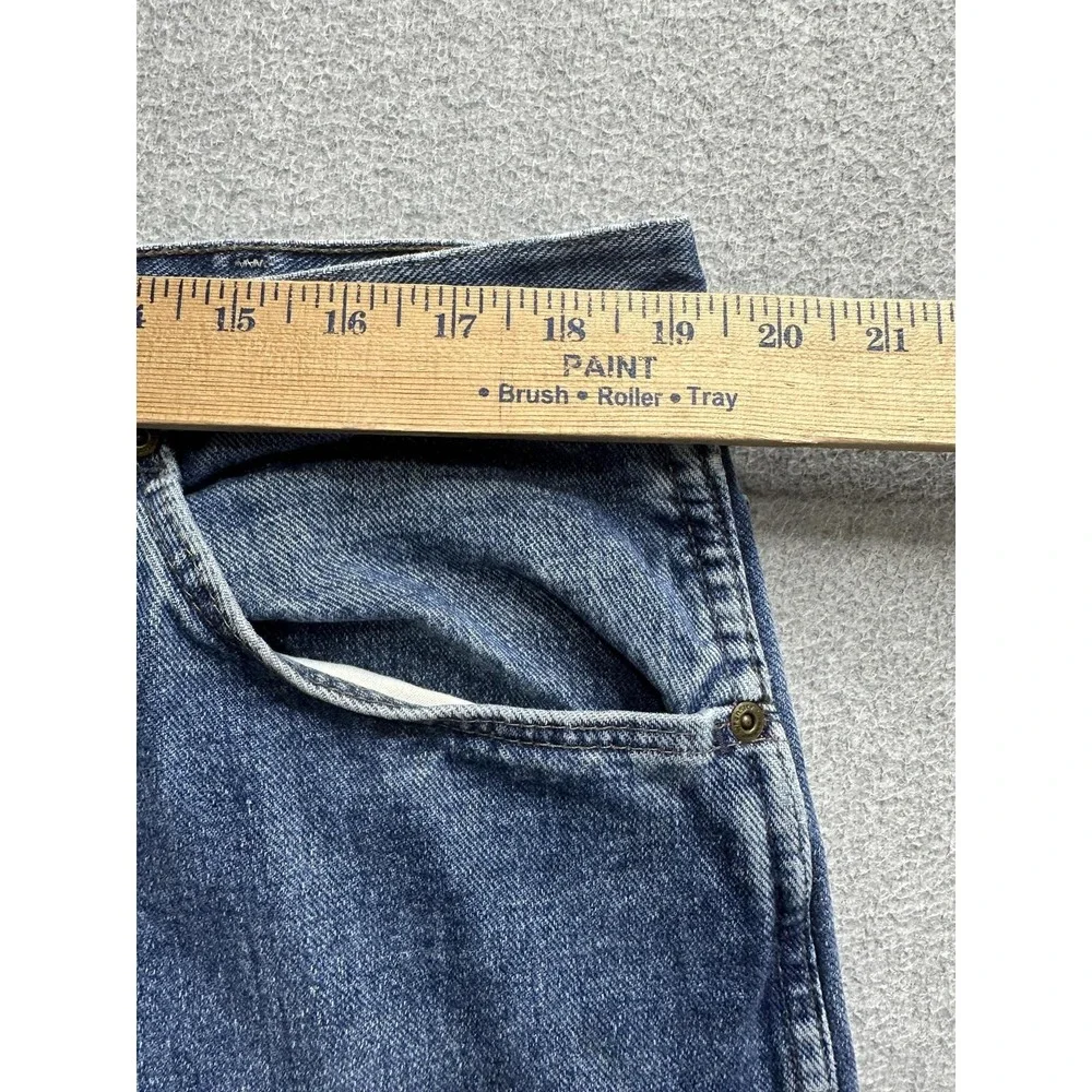 Wrangler Jeans Mens 39x27 Blue Authentics Relaxed Distressed Medium Wash Denim